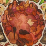 La areola se transforma en un círculo de mujeres reunidas desde todo el mundo